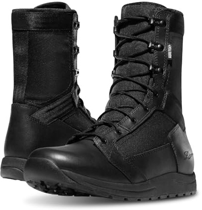 Danner Tachyon Gore-Tex 8” Tactical Boots for Men - Waterproof Full-Grain Leather & 500D Nylon with Speed Lace, Comfort Footbed, and Non Slip Outsole, Black - 10 D