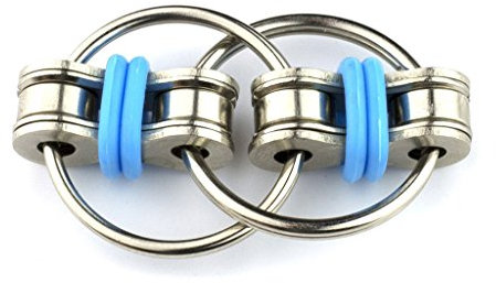 HMILYDYK Fidget Flippy Chain Porte-clés en acier pour enfants et adultes TDAH anxiété, bleu, S