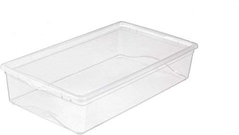 6 x SUNWARE Omega Clearbox mit Deckel - 19 Liter - 590 x 330 x 125 mm - transparent