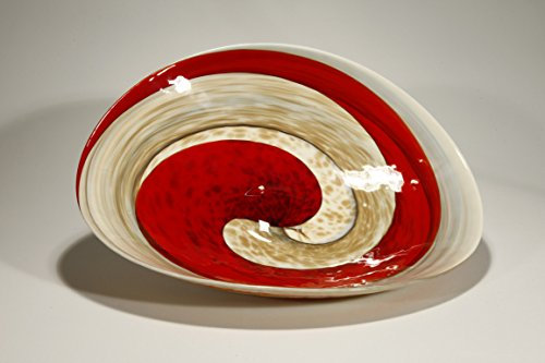 YALOS Murano Collection Rouge Piatto Piega Grande Ø mm 520 x mm 440 Vetro di Murano Made in Italy
