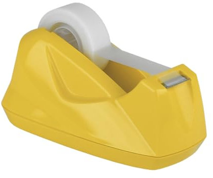 Acrimet Premium Desktop Klebebandabroller, Kunststoff, Rutschfeste Basis (Hochbelastbar) (Gelb Farbe)