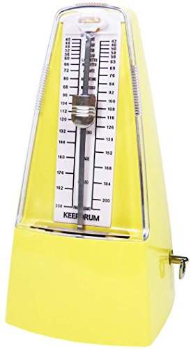 keepdrum GMPL YW mechanisches Metronom mit Glocke Taktgeber aufziehbar Gelb