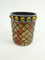 Teelichthalter aus bunten Glas Mosaiksteinen Windlicht Kerzenleuchter Tischdekoration Glaswindlicht (orange-Gold)