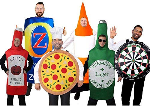 NOVELTY PIZZA FANCY DRESS COSTUME. PERFECT FUNNY PIZZA COSTUME FOR STAG PARTIES AND FANCY DRESS. SIZE: ONE SIZE