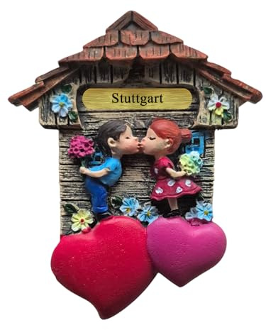 Magnet Herz Polyresin Kühlschrank Kuss 3D Paar - Stuttgart