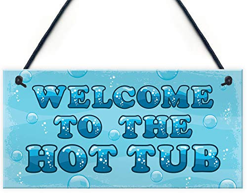 Red Ocean Hot Tub Sign Welcome Plaque Garden Signs And Plaques Garden Shed Summer House Sign Keepsake