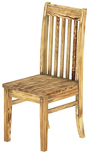 2X Esszimmerstuhl Classico Pinie geflammt - Holzstuhl Klassik Pinie Massivholz Echtholz - Variante & Farbe wählbar - Stuhl Holz Wohnzimmerstuhl Lehnenstuhl Lehne Küchenstuhl Brasilmöbel