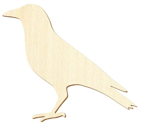 Sitzender Holz Rabe - Deko Basteln 5-50cm, Größe:7cm, Pack mit:50 Stück
