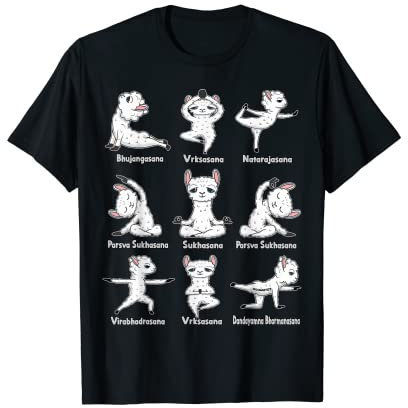 Lama Yoga Lustiges Alpaka Sport Gymnastik LamaYoga Posen T-Shirt