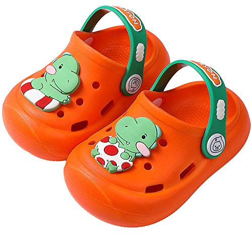 Neusop - Zapatillas de jardín y piscina, para niños, para casa, bebé, niña, niña, sandalias de playa, para interior y exterior, Naranja (naranja), 24/25 EU