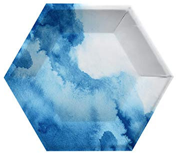 Hexagon Banquet Plates, 10 | Blue | Disposable | 8 Pcs.