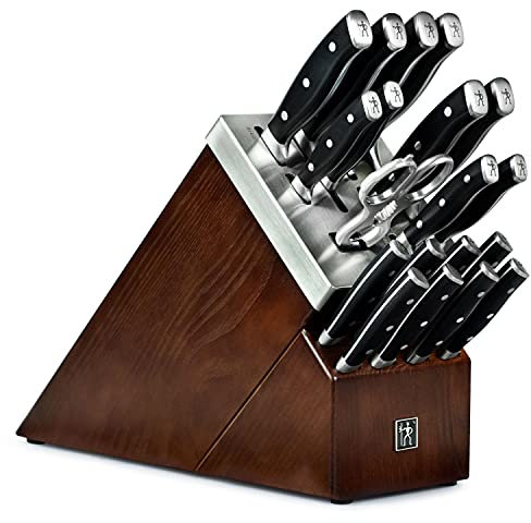 Henckels Forged Accent - Juego de 20 cuchillos autoafilados con asas negras