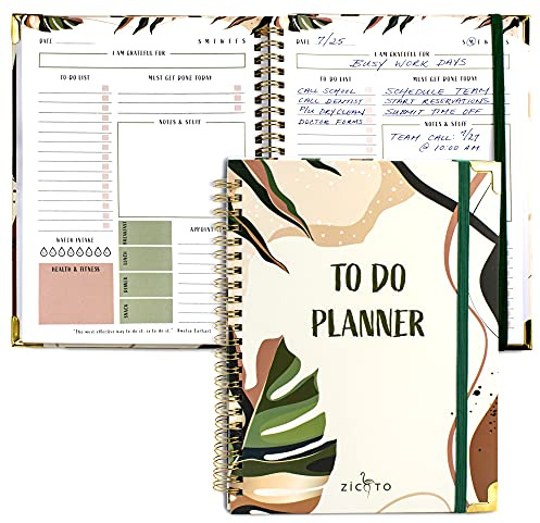 Carnet de planification simplifié avec feuilles abstraites – Organisez facilement vos tâches quotidiennes et augmentez la productivité – Le journal quotidien parfait et la liste de contrôle des