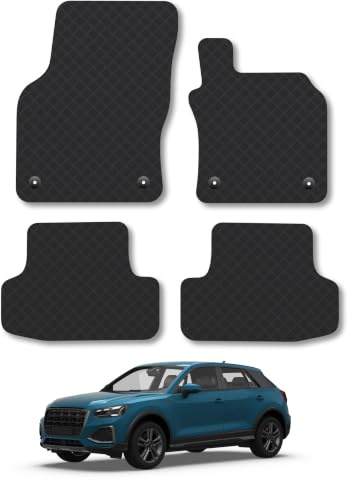 Audi Q2 (2017-2026) 3mm Rubber Car Mats | Tailored Fit Durable Floor Mats Full Coverage Protection Waterproof Accessories Easy Clean Anti Slip Made in the UK