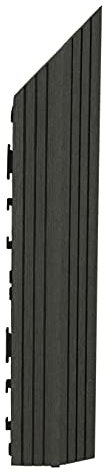 GreenBrokers DEKCO Black 1 Piece Composite Wood Plastic Decking Interlocking Right Edge Tiles with Woodgrain Effect 37cm x 7cm