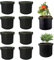 10 Piezas Bolsa de Cultivo de Plantas, Bolsas de Cultivo de Tela Transpirable, Maceta de Cultivo, No Tejido Reutilizable Bolsas de Cultivo Grandes con Asas para Plantar Flores, Tomates, Frutas (Negro)