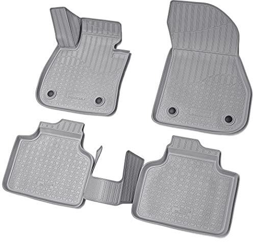 Recambo 3D Gummi Fußmatten kompatibel für BMW 2er Active Tourer | F45 | ab 2014> | Auto Gummimatten | Passgenau | mit Rand | grau