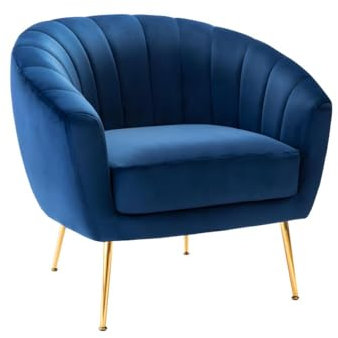 Vente-unique-Lounge-Sessel - Samt - Dunkelblau - PABLITO