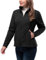33,000ft Womens Fleece Jackets Ladies Lightweight Sweater Top Warm Full Zip Coat Breathable Ladies Thermal Microfleece Casual Long Sleeve, Ideal for Travelling Hiking Camping Black S