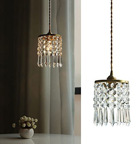 lámpara colgante de cristal accesorio de iluminación de techo abatible posmoderno, mini candelabro de luz de mesa de comedor de metal dorado, lámparas colgantes de isla de cocina junto a la cama del d