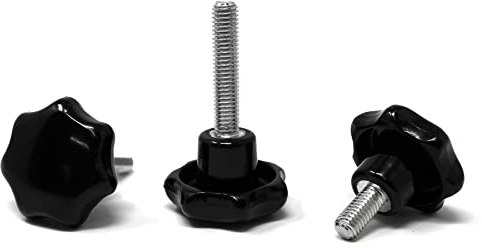 Ganter Normelemente – Sterngriffschraube M6 x 35 mm – DIN 6336 – 1 Stück | Griff Duroplast - Gewindestange Stahl verzinkt [TrueSpec Präzision] Außengewinde M6 – Stern-Ø 32 mm – Rändelschraube