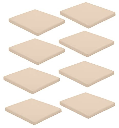 Gardenista Stuhlkissen 44 x 50 x 5 cm - Polsterauflage Auflage für Stühle/Rattanstühle Stuhlauflage mit Schleifenbändern -Wasserresistent Indoor Outdoor Sitzkissen für Gartenstuhl (Stein, 8)