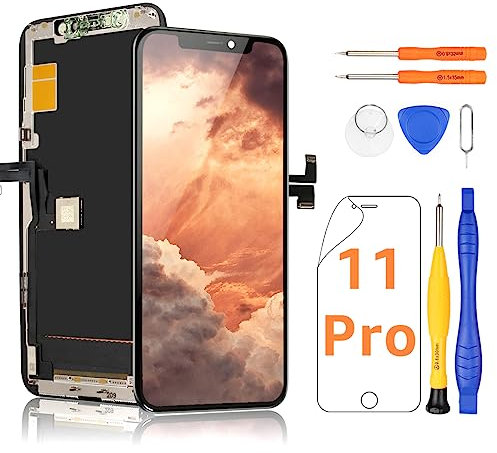 Yodoit for iPhone 11 Pro Screen Replacement 5.8 Touch Screen Display Digitizer Assembly Compatible with Model A2160 A2215 A2217 + Complete Repair Toolsets and Screen Protector