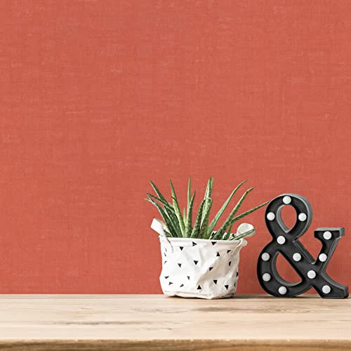 A.S. Création Nara 387458 Papier peint intissé uni Orange Saumon Rouge 10,05 m x 0,53 m Fabriqué en Allemagne