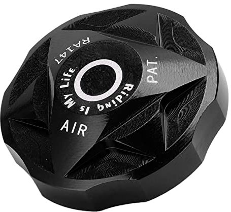 KIMISS Vordergabel-Luftkammerabdeckung Vordergabel-Luftkammerabdeckung Fahrradfedergabel Luftgasventilkappe Aluminiumlegierung für Mountainbike (Schwarz)