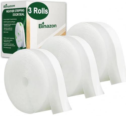 49 Feet Clear Weather Stripping Door Seal, Draft Seal Tape for Doors, Silicone Draft Seal Insulation Tape Strip, Under Door Seal Strip for Window and Door Bottom 3 Rolls Total 49ft (Width 35mm)