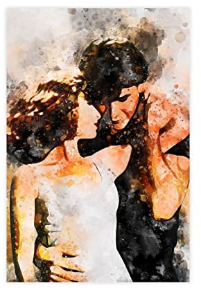 HDTS Klassischer Filmdruck Dirty Dancing Poster Leinwand Poster Wandkunst Dekor Druck Bild Gemälde für Wohnzimmer Schlafzimmer Dekoration Rahmen: 50 x 75 cm