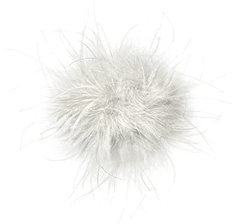 Feder Brosche für Frauen Mädchen, MoreChioce Flauschige Feder Ansteckbrosche Vintage Federbrosche Elegante Straußenfeder Trachten-Brosche für Party Dekoration Kopfbedeckung,Hellgrau