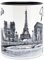 DESSAPT Arts - Monuments de Paris - Mug Céramique 325ml - Tasse-cadeau unique avec les magnifiques paysages parisiens - Imprimé en France - Blanc et noir