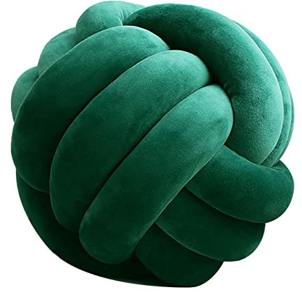 GYCS Weiche Knoten Ball Kissen Knoten Kissen knotenkissen Bett Gefüllte Kissen Wohnkultur Kissen Ball Plüsch Bett deko Werfen gut gut abgedichtet-Padded,Malachite Green,22cm