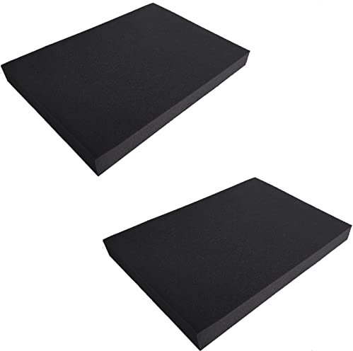 Mousse de polyuréthane pour rembourrage de coussins et chaises, jardin, protection d'emballage, modélisme et cosplay (50 x 50 cm (2 pièces), noir)