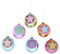 ReWu Weihnachtskugel Natal Neon Bunt Stern-Motiv Weihnachtsdeko Christbaumkugel mit Aufhänger Baumschmuck Weihnachtsbaumschmuck - 1-Stück Zufällige Auswahl - Ø 8cm