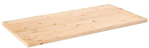 ARKEM Tischplatte 110x60x2,5 cm Massivholz Kiefer Rechteckig Schreibtischplatte Baumkantentisch