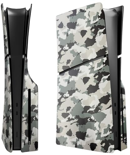 Slim Disc Edition Cover Plates for PS5 Slim Console, Shell Panels Compatible with PlayStation 5 Slim Accessories Protective Replacement Faceplate (Camouflage)