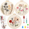 EXCEART Stickrahmen Hand-Diy-Kreuzstich-Sets Pflanzen Blumen Stickmuster Und Fäden 1 Set Für Anfänger
