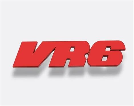 GeRRiT yzw6688 Metalllegierung VR6 Autoaufkleber Emblem Abzeichen Embleme Emblema Auto (Color : Red)