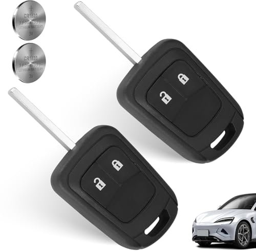 2 llaves de coche con 2 botones carcasa del mando a distancia: carcasa de llave de coche con batería para Chevrolet Aveo Matiz Cruze Captiva Spark Orlando Trax y Opel