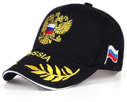 HiyyFloy Baseballkappe Für Männer Und Frauen, Russland-Flagge, Zweiköpfiger, Bestickter Sonnenhut, Verstellbare Outdoor-sportkappe