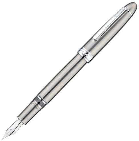 Asvine J16 Solid Titanium Fountain Pen Medium Jowo Nib Piston Filling, Ink Window Design with Wrench and Pen Box