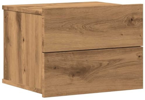 vidaXL Wand-Nachttisch Artisan-Eiche 40x32x30 cm, schwebender Nachttisch, Nachtschrank, Wandschrank, Schlafzimmermöbel