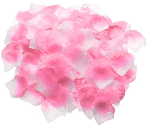sourcing map 1000 Pcs Silk Fake Flower Petals for Wedding (Pink White)