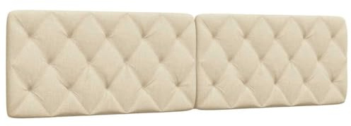 vidaXL Kopfteil-Kissen Creme 200 cm Stoff