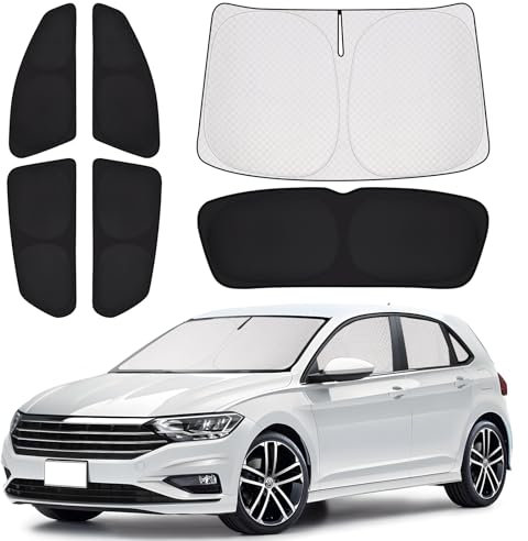 ZATOOTO Parasol Coche para VW Golf 8 2020-2025, Cortinas Coche para Parabrisas, Ventanas Laterales y Ventana Trasera, Juego Completo Protector Solar Aislamiento Térmico y Protección de Privacidad