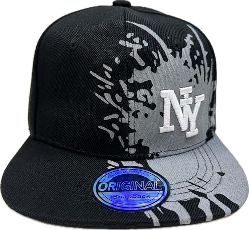 Snapback USA Cap Teenie Erwachsene Kappe Basecap Mütze Trucker Cappy Sport NY Teenie Grafiti Style (DE/NL/SE/PL, Alphanumerisch, Einheitsgröße, Schwarz Grau S)