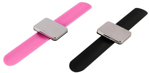 Laroal Stück magnetisches Nadelkissen für das Handgelenk, tragbares Arm-Nadelkissen mit magnetischem Nadelhalter zum Nähen, für Haaraccessoires und Bastelarbeiten im Salon, Nadel-Organizer