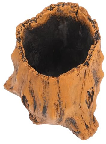 Warmhm Pot De Fleur en Ciment Imitation Bois Flotté - Vase Décoratif Vintage en Souche d'arbre pour Plantes D'Intérieur Et D'Extérieur - Élément De Décoration Maison Unique